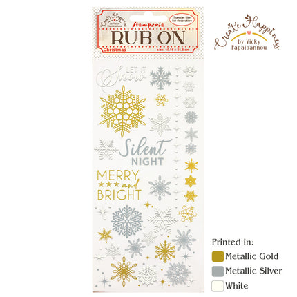 Rub-on cm 10,16x21,6 - Create Happiness Christmas snowflakes