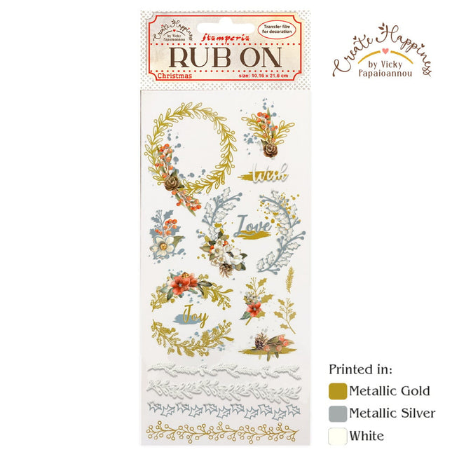 Rub-on cm 10,16x21,6 - Create Happiness Christmas garlands