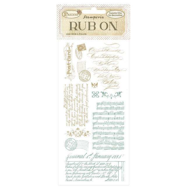Rub-on cm 10,16x21,6 - Precious post card
