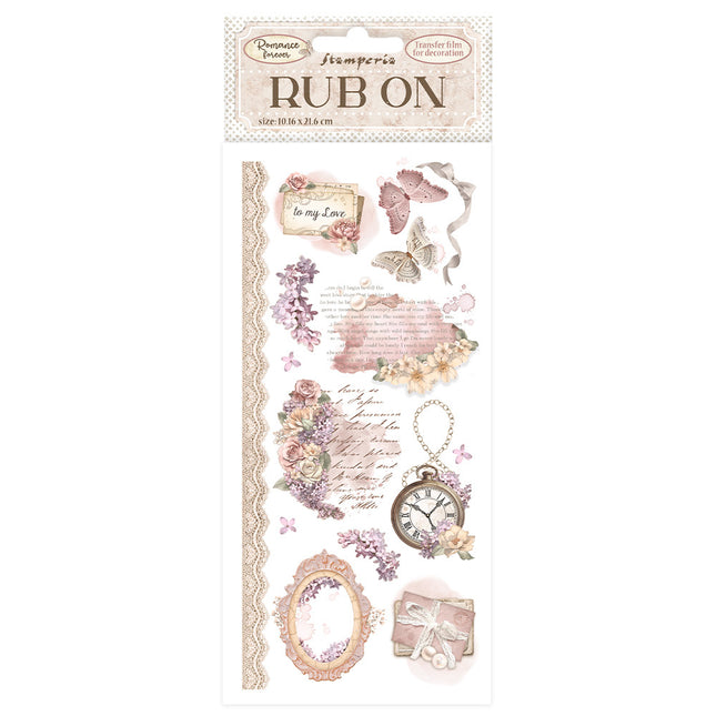 Rub-on cm 10,16x21,6 - Romance Forever To my love