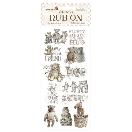 Rub-on cm 10,16x21,6 - Brocante Antiques Teddy Bears