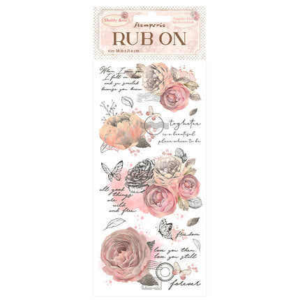 Rub-on cm 10,16x21,6 - Shabby Rose