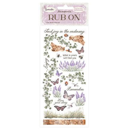 Rub-on cm 10,16x21,6 - Lavender ivy and butterfly