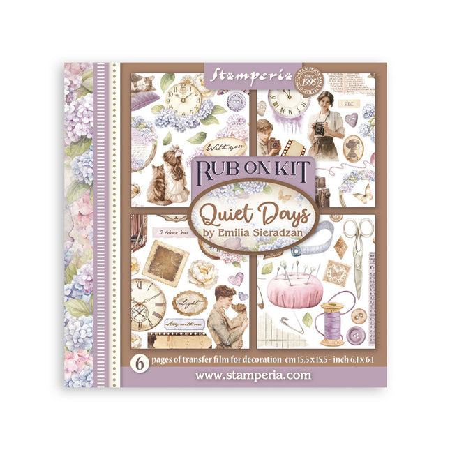 Rub on kit cm 15,5x15,5 - 6 pages  Quiet Days