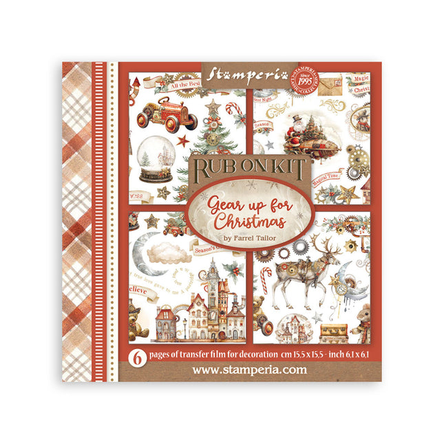 Assortment Rub on cm 15,5x15,5 - 6 subjects Gear up for Christmas