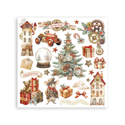 Assortment Rub on cm 15,5x15,5 - 6 subjects Gear up for Christmas