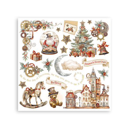 Assortment Rub on cm 15,5x15,5 - 6 subjects Gear up for Christmas