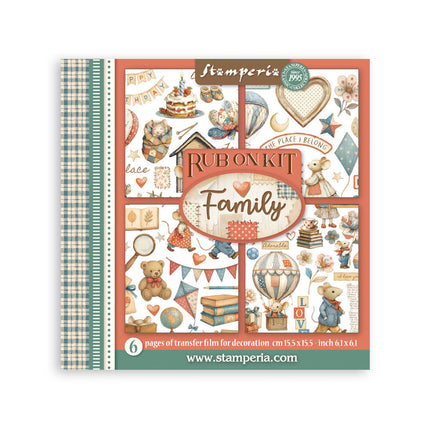 Rub on kit cm 15,5x15,5 - 6 pages Family