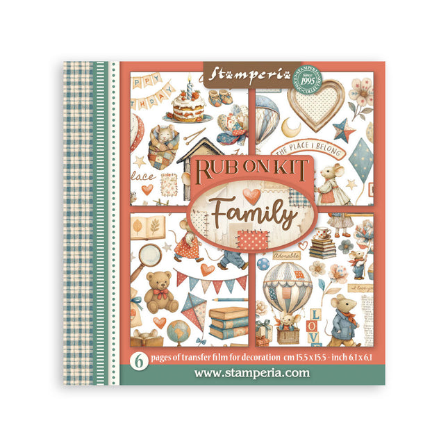 Rub on kit cm 15,5x15,5 - 6 pages Family
