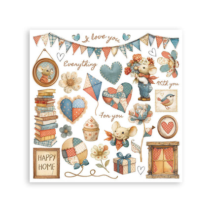 Rub on kit cm 15,5x15,5 - 6 pages Family