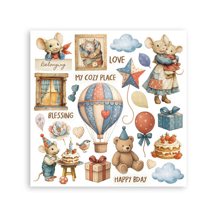 Rub on kit cm 15,5x15,5 - 6 pages Family