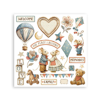 Rub on kit cm 15,5x15,5 - 6 pages Family