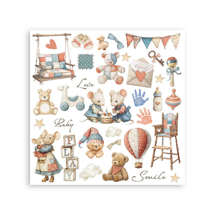 Rub on kit cm 15,5x15,5 - 6 pages Baby