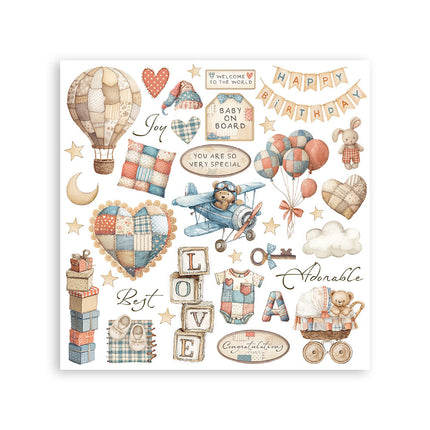 Rub on kit cm 15,5x15,5 - 6 pages Baby