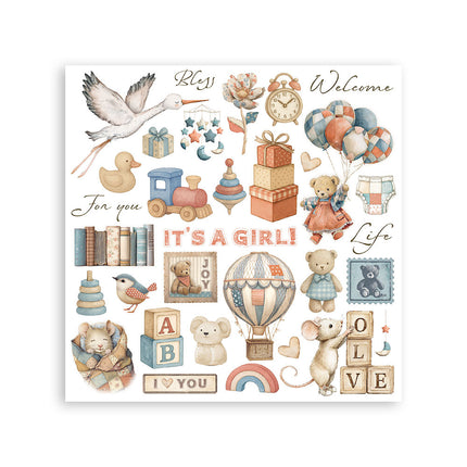 Rub on kit cm 15,5x15,5 - 6 pages Baby