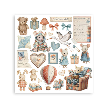 Rub on kit cm 15,5x15,5 - 6 pages Baby