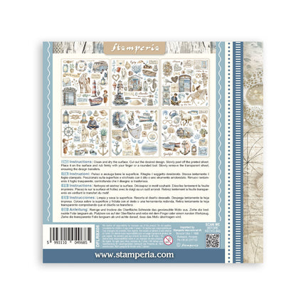 Rub on kit cm 15,5x15,5 - 6 pages Silent Sea