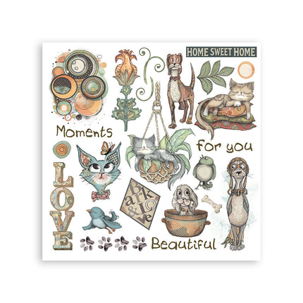 Rub on kit cm 15,5x15,5 - 6 pages Furry Friends