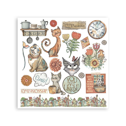 Rub on kit cm 15,5x15,5 - 6 pages Furry Friends