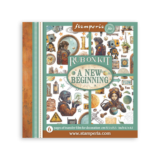 Rub on kit cm 15,5x15,5 - 6 pages  A new Beginning