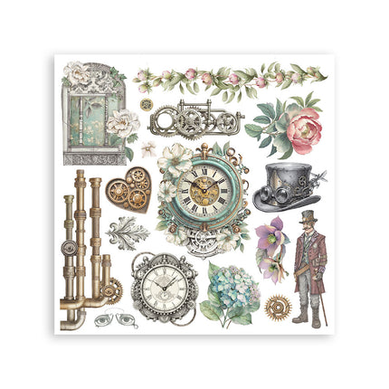 Printed Decorative Rub on kit for Art and Craft cm 15,5x15,5 - Gardens of Time