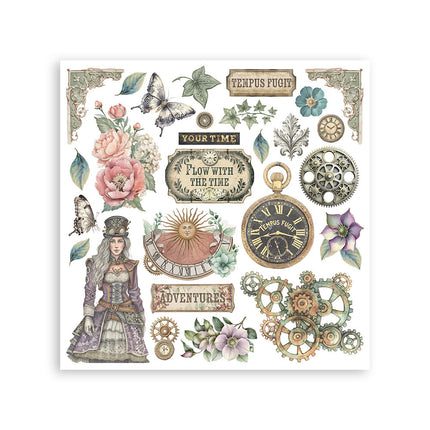 Printed Decorative Rub on kit for Art and Craft cm 15,5x15,5 - Gardens of Time
