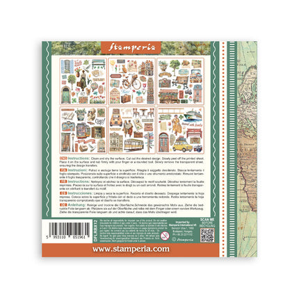 Rub on kit cm 15,5x15,5 - 6 pages  Art of Travelling