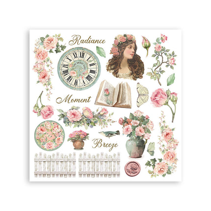 Printed Decorative Rub on kit for Art and Craft cm 15,5x15,5 - House of Roses