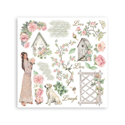 Printed Decorative Rub on kit for Art and Craft cm 15,5x15,5 - House of Roses