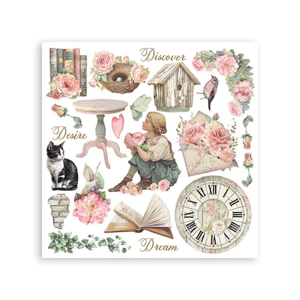 Printed Decorative Rub on kit for Art and Craft cm 15,5x15,5 - House of Roses