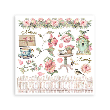 Printed Decorative Rub on kit for Art and Craft cm 15,5x15,5 - House of Roses