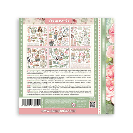 Printed Decorative Rub on kit for Art and Craft cm 15,5x15,5 - House of Roses
