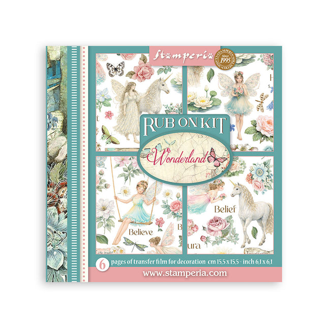 Printed Decorative Rub on kit for Art and Craft cm 15,5x15,5 - Wonderland