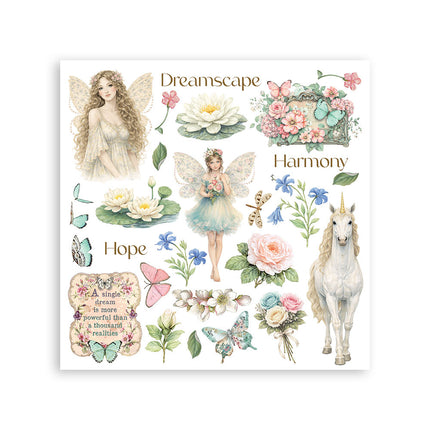 Printed Decorative Rub on kit for Art and Craft cm 15,5x15,5 - Wonderland