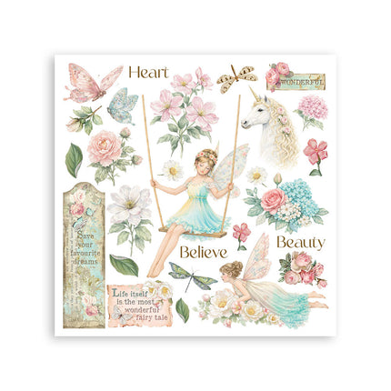 Printed Decorative Rub on kit for Art and Craft cm 15,5x15,5 - Wonderland