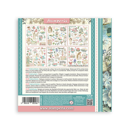 Printed Decorative Rub on kit for Art and Craft cm 15,5x15,5 - Wonderland