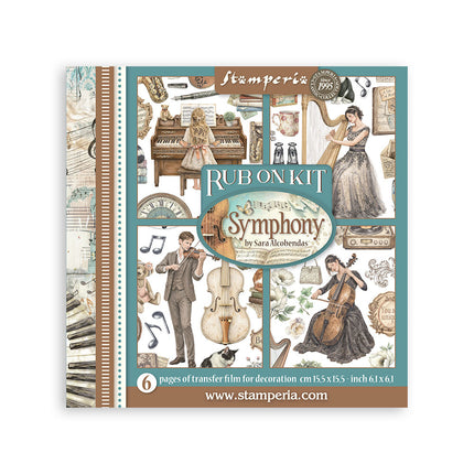 Printed Decorative Rub on kit for Art and Craft cm 15,5x15,5 - Symphony