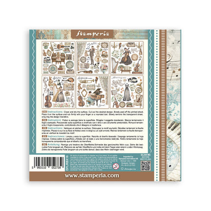 Printed Decorative Rub on kit for Art and Craft cm 15,5x15,5 - Symphony