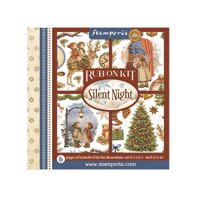 Printed Decorative Rub on kit for Art and Craft cm 15,5x15,5 - Silent Night