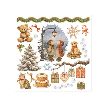 Printed Decorative Rub on kit for Art and Craft cm 15,5x15,5 - Silent Night
