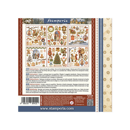 Printed Decorative Rub on kit for Art and Craft cm 15,5x15,5 - Silent Night