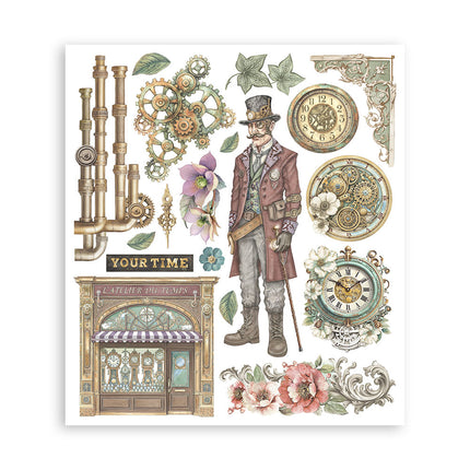 Printed Decorative Rub on selection for Art and Craft cm 20,5x23 - Gardens of Time