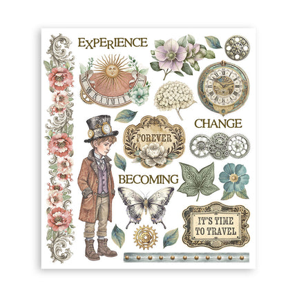 Printed Decorative Rub on selection for Art and Craft cm 20,5x23 - Gardens of Time