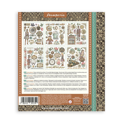 Printed Decorative Rub on selection for Art and Craft cm 20,5x23 - Gardens of Time