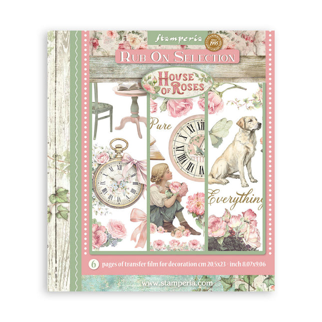 Printed Decorative Rub on selection for Art and Craft cm 20,5x23 - House of Roses
