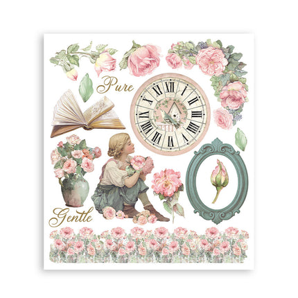 Printed Decorative Rub on selection for Art and Craft cm 20,5x23 - House of Roses