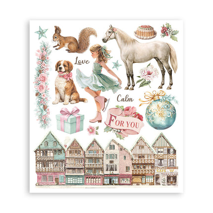 Printed Decorative Rub on selection for Art and Craft cm 20,5x23 - Winter Magic