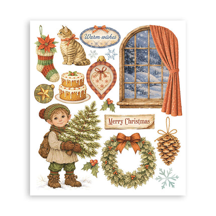 Printed Decorative Rub on selection for Art and Craft cm 20,5x23 - Silent Night