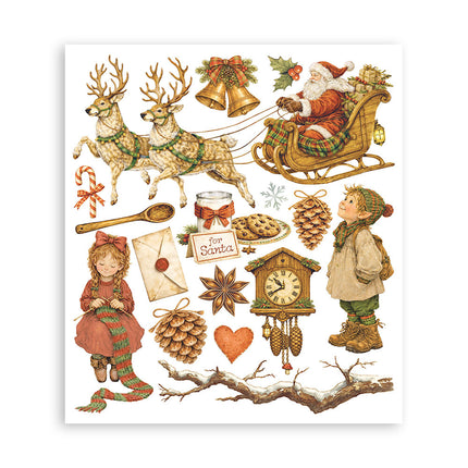 Printed Decorative Rub on selection for Art and Craft cm 20,5x23 - Silent Night