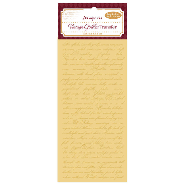 Vintage Golden Transfer cm 10,16x21,6 - Writing